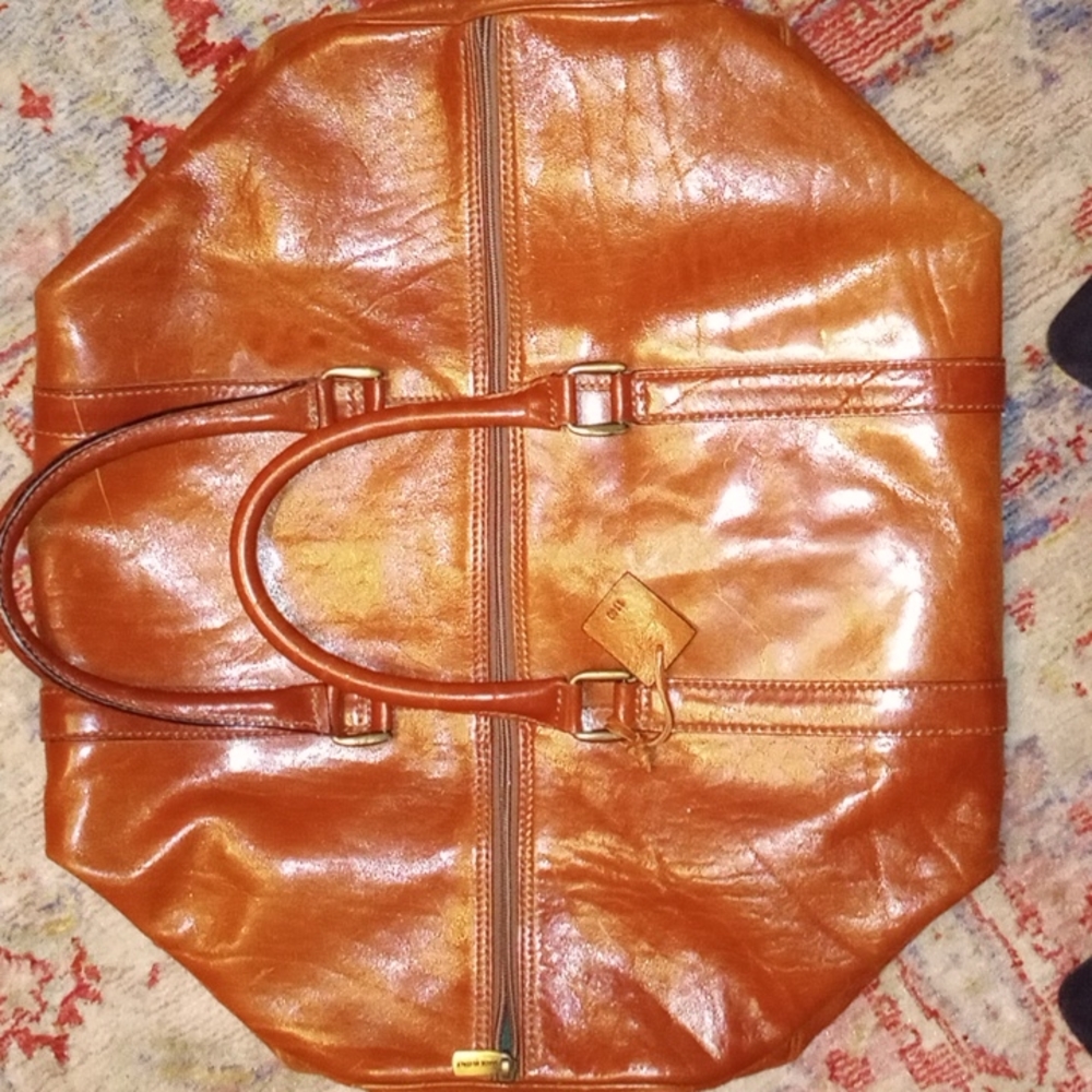 Barney's of New York leather travel bag